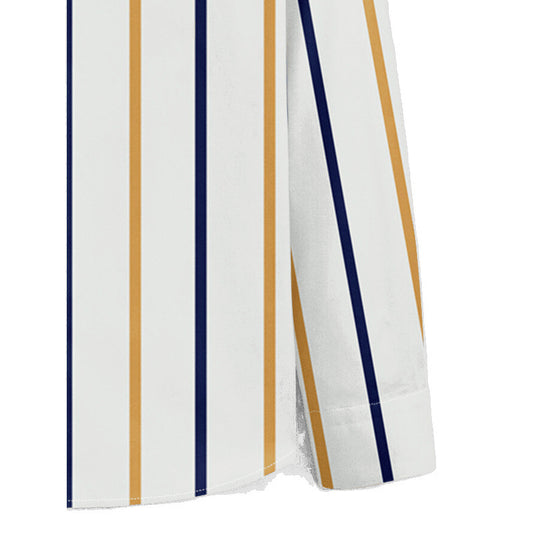 Herren Langarmhemden mit farblich abgestimmtem Streifenmuster Heidi-Mode