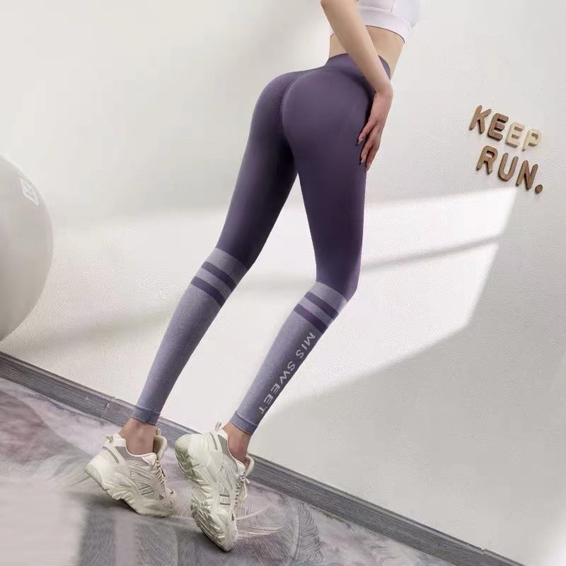 Damen Sportliche Hochbund-Leggings mit Kompressionsbereich Heidi-Mode