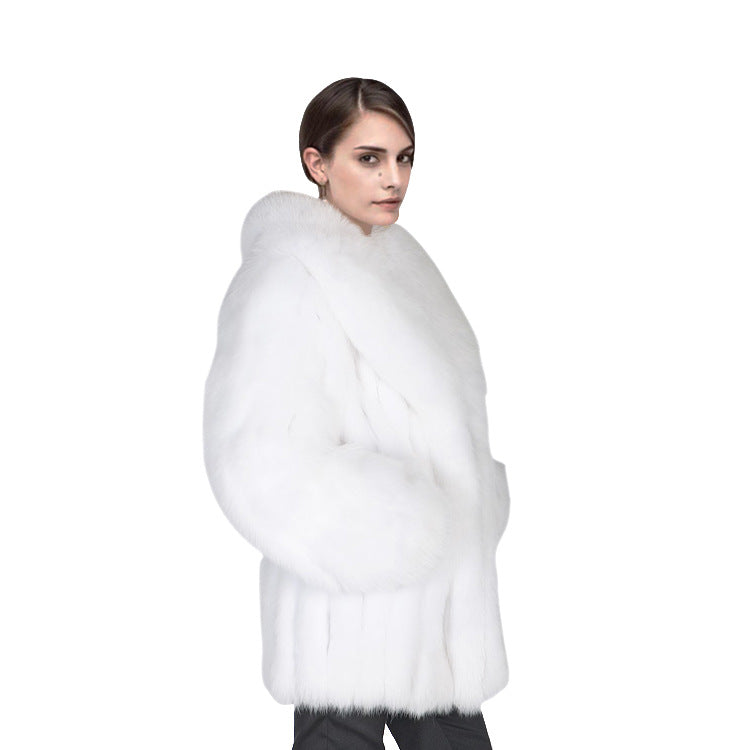 Damen Luxuriöse Kunstfelljacke mit voluminösen Ärmeln Heidi-Mode