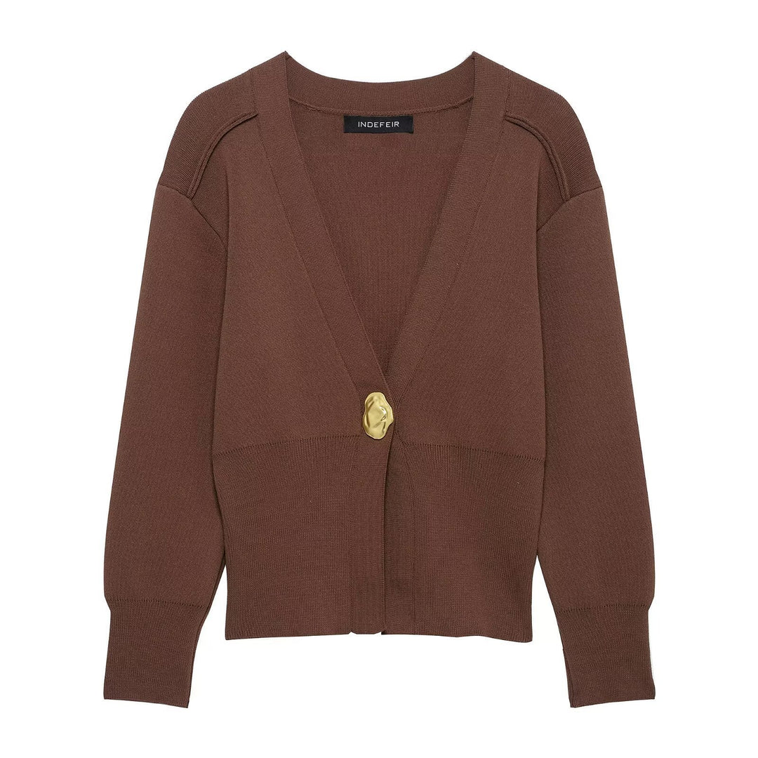 Damen lässige Strickjacke mit dekorativen Knopfdetails und elegantem Schnitt Heidi-Mode