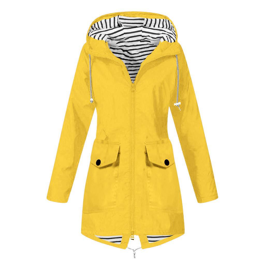 Damen Outdoor-Jacke mit verstellbarem Kapuzenkragen und dekorativen Taschen Heidi-Mode