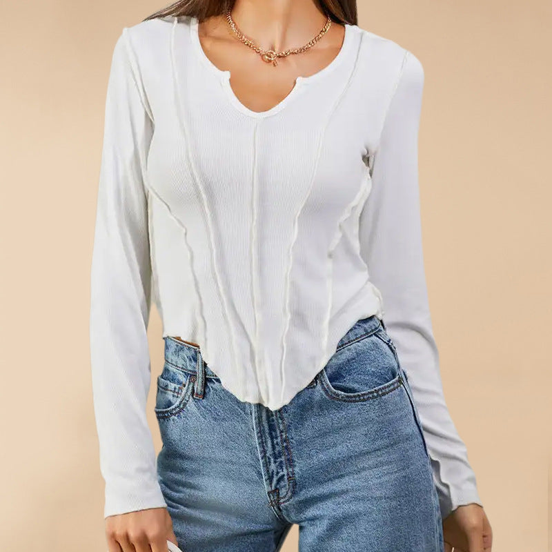 Damen Langärmeliger, strukturierter Basic-Pullover mit modischen Akzenten Heidi-Mode
