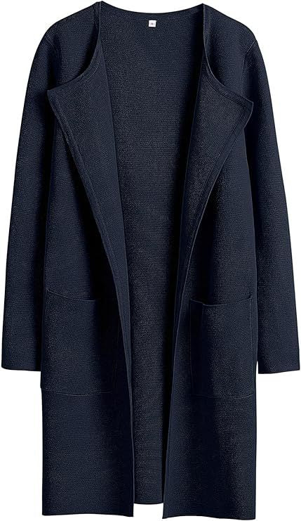 Damen Oversized Strickmantel mit offenen Fronten und praktischen Taschen Heidi-Mode