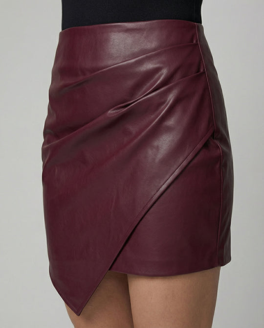 Damen Kunstleder Wickelrock Heidi Mode