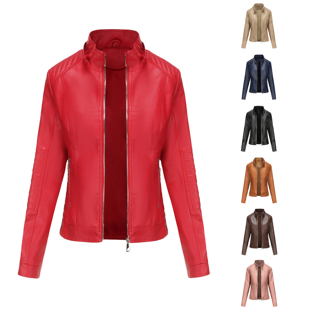 Damen Kapuzenjacke aus hochwertigem Kunstleder Heidi-Mode