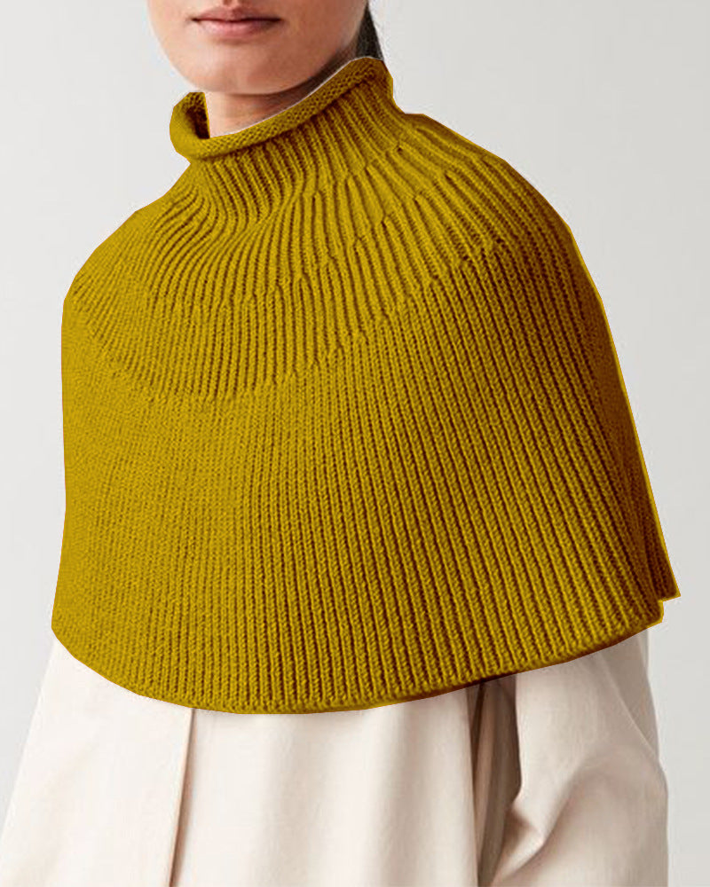 Damen Strickcape mit hochgeschlossenem Kragen Heidi-Mode