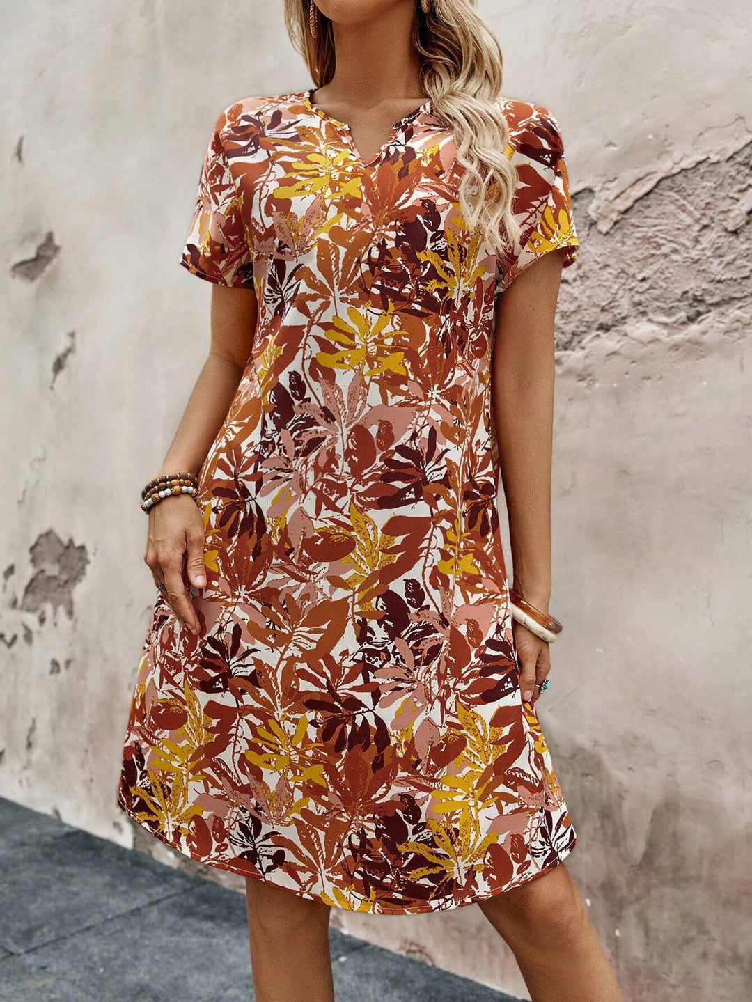 Damen leichtes Freizeitkleid mit floralem Design Heidi-Mode