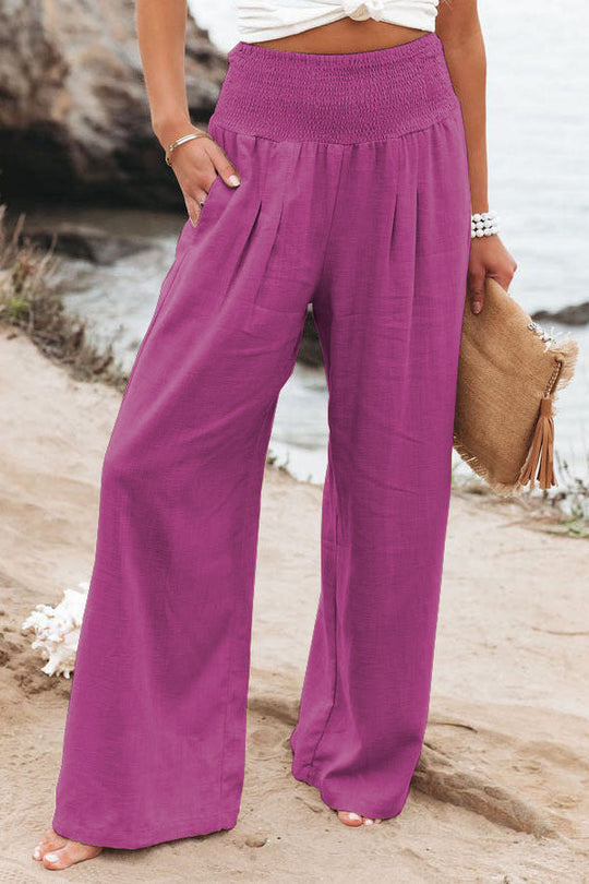 Heidi-Mode | Baumwoll Leinen Hose mit Hohem Bund