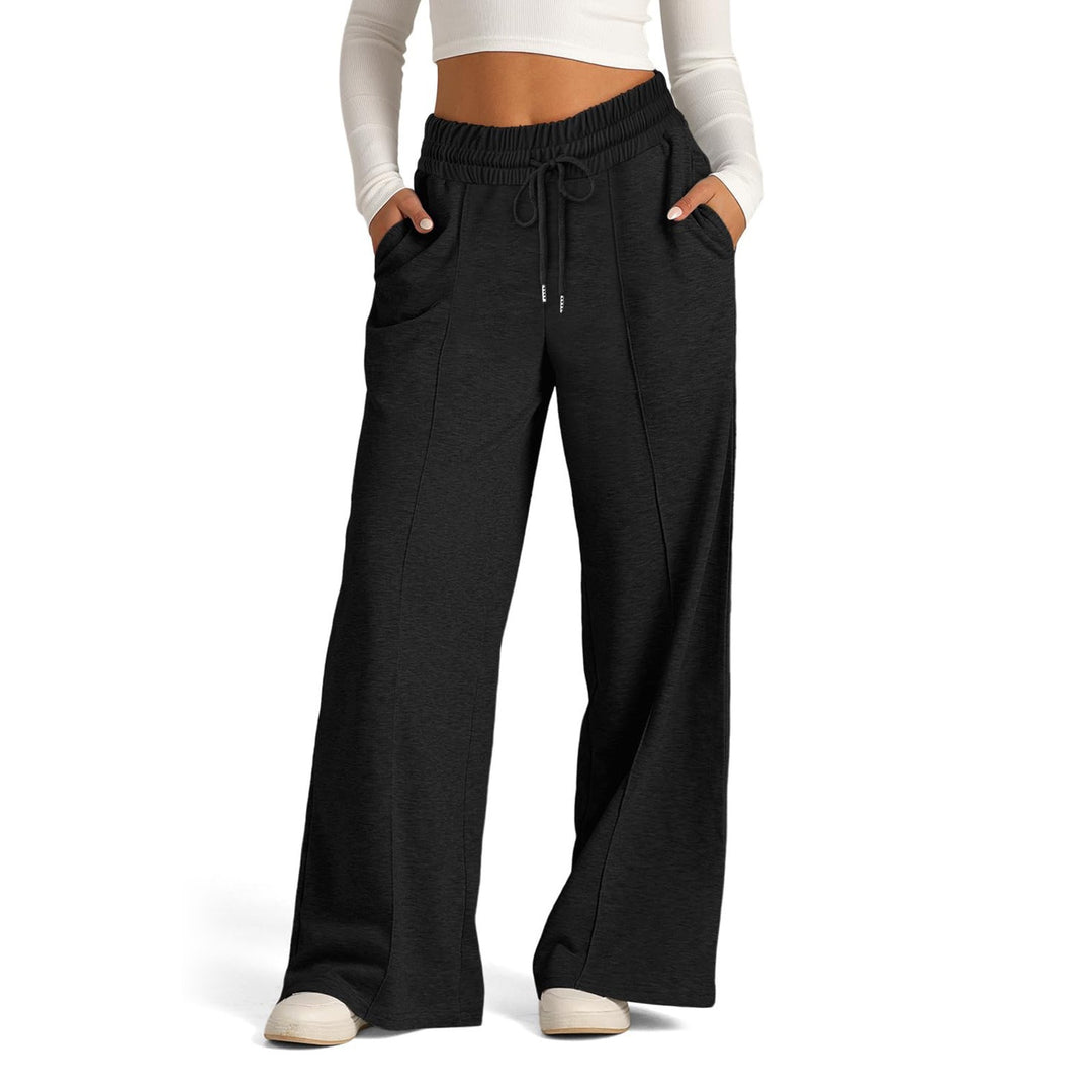 Damen weite Freizeithose mit elastischem Bund und praktischen Taschen Heidi-Mode