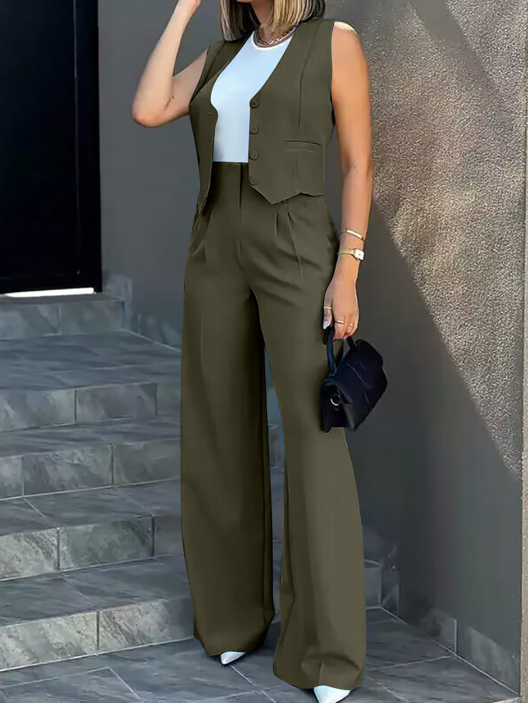 Damen Elegantes und modernes Zweiteiler Ensemble Heidi-Mode