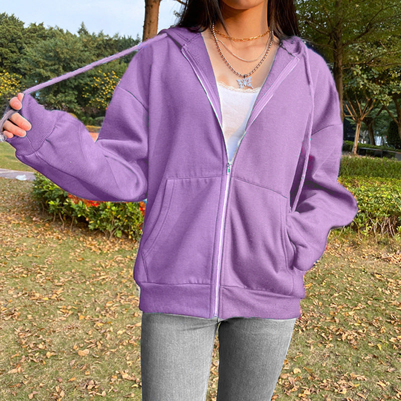 Damen Freizeit Übergroße Zip-Up Hoodie Heidi-Mode