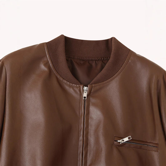 Damen Bikerjacke aus hochwertigem Kunstleder Heidi-Mode