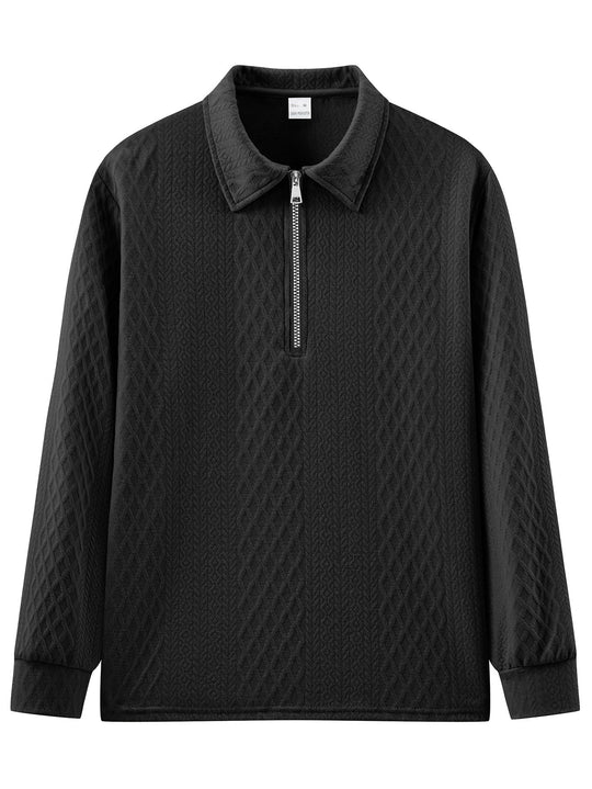 Herren Sweatshirt mit modischem Stehkragen und strukturiertem Design Heidi-Mode