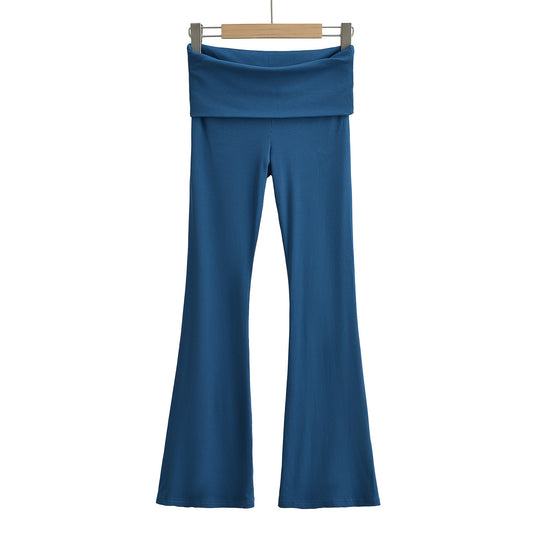 Damen Flared Yoga-Hose mit hohem Bund und elastischem Komfort Heidi-Mode