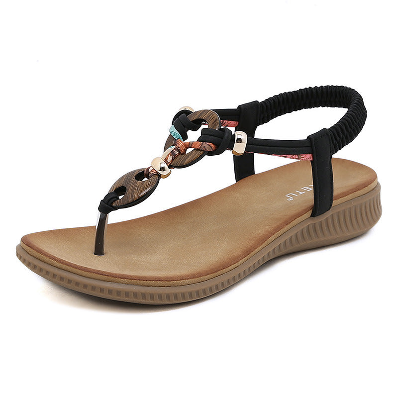 Damen Sandalen mit eleganter Kette und komfortablem Fußbett Heidi-Mode