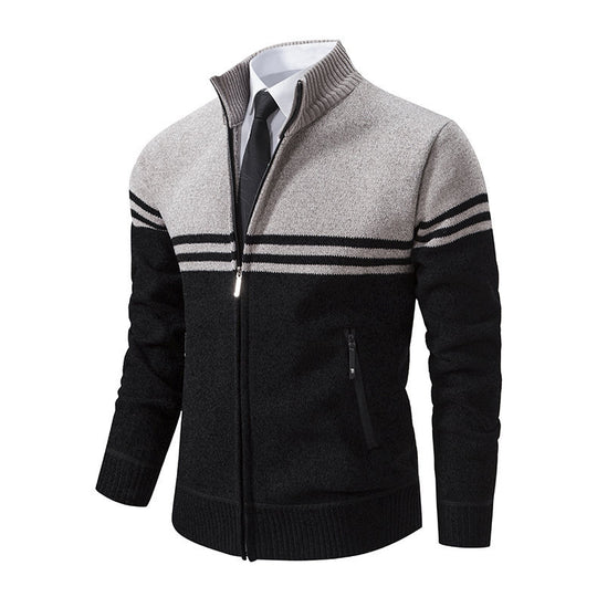 Herren stylische Freizeitjacke mit hohem Kragen und moderner Zipper-Detailierung Heidi-Mode