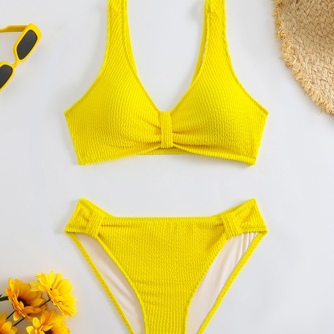 Femme Strukturierter Hochgeschnittener Bikini-Set Heidi-Mode