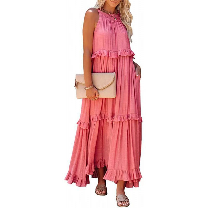 Damen Maxikleid mit voluminösem Rock Heidi-Mode