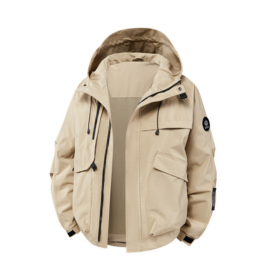 Herren technische Outdoor-Jacke mit Material und zahlreichen Reißverschlusstaschen Heidi-Mode