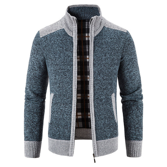Herren Strickjacke mit hohem Kragen Heidi-Mode