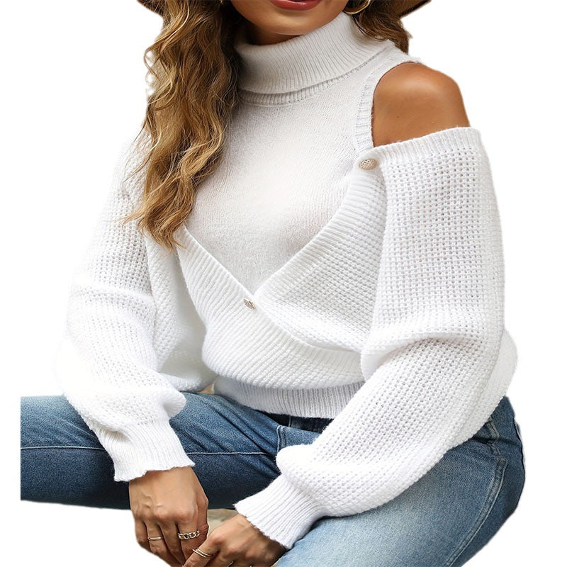 Damen Designer Pullover im modernen Cold-Shoulder-Stil Heidi-Mode