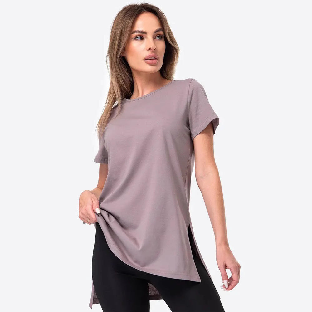 Damen Sportliches Longshirt mit seitlichen Schlitzen Heidi-Mode