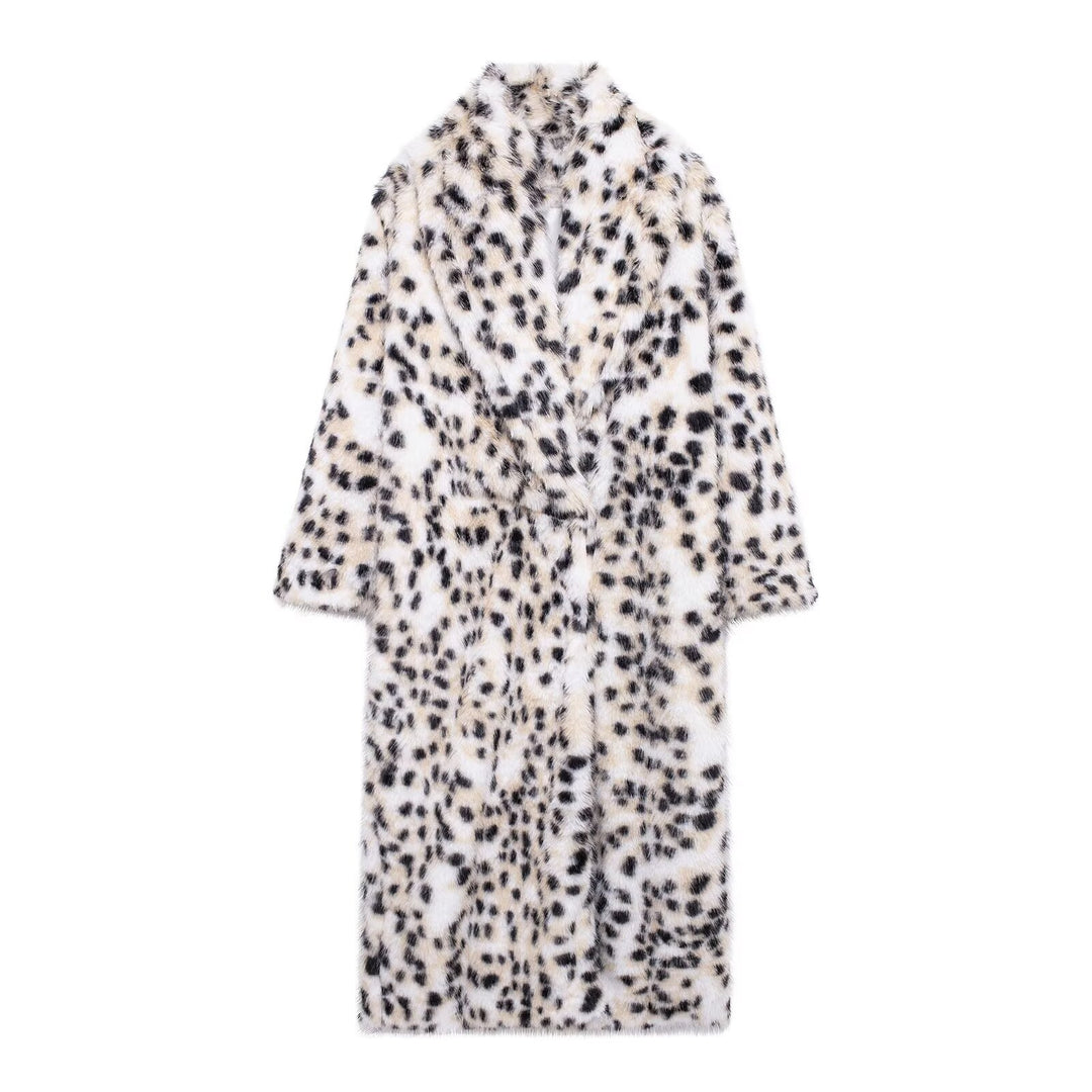 Damen Modische und warme Fleecejacke mit Leopardenmuster Heidi-Mode