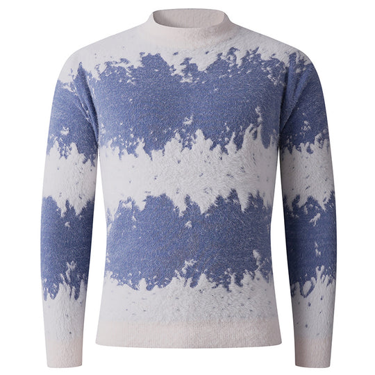 Herren trendiger Pullover mit strukturiertem Farbverlauf Heidi-Mode