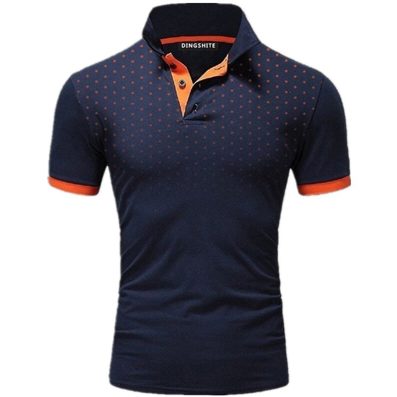 Herren Poloshirt mit modernen Punktdesign und atmungsaktiven Eigenschaften Heidi-Mode