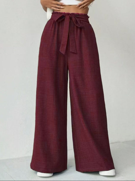 Damen Weit geschnittene Hosen mit verstellbarem Bund Heidi-Mode