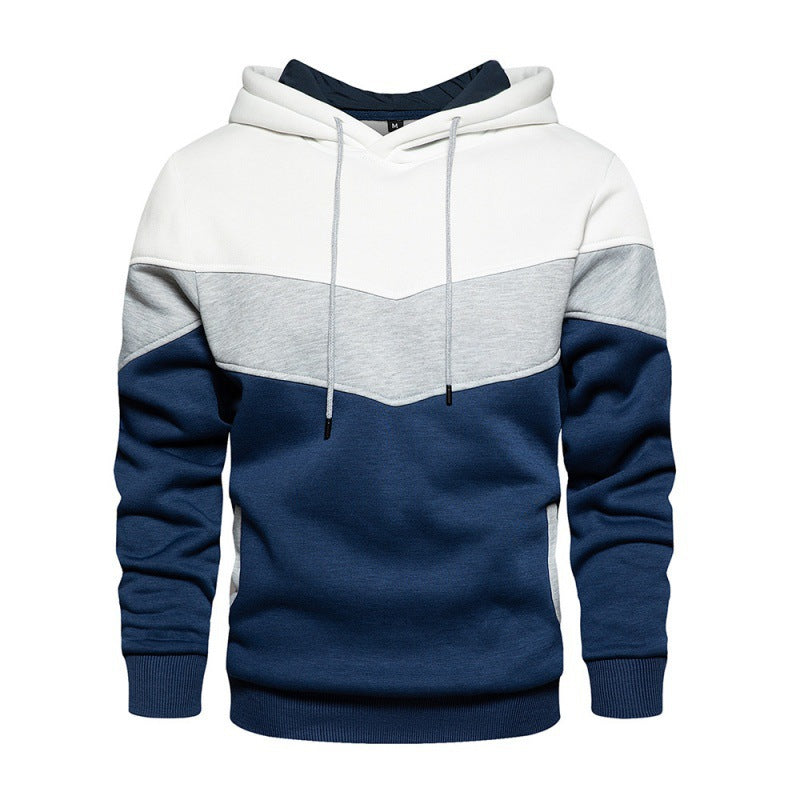 Herren Sportlicher Kapuzenpullover mit modernem Farbblockdesign und atmungsaktiven Eigenschaften Heidi-Mode