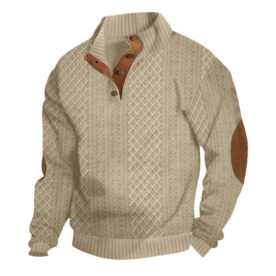 Herren Sweatshirt mit strukturiertem Strickmuster details Heidi-Mode