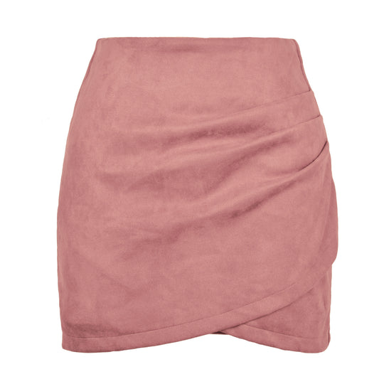 Damen High-Waist Wickelrock aus samtigem Mikrofaser Heidi-Mode