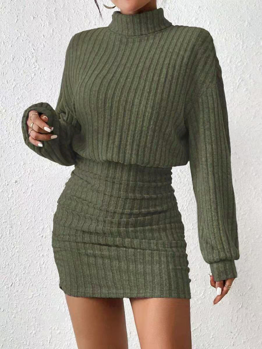 Damen Hochgeschlossener Strickpullover und Rock Heidi-Mode