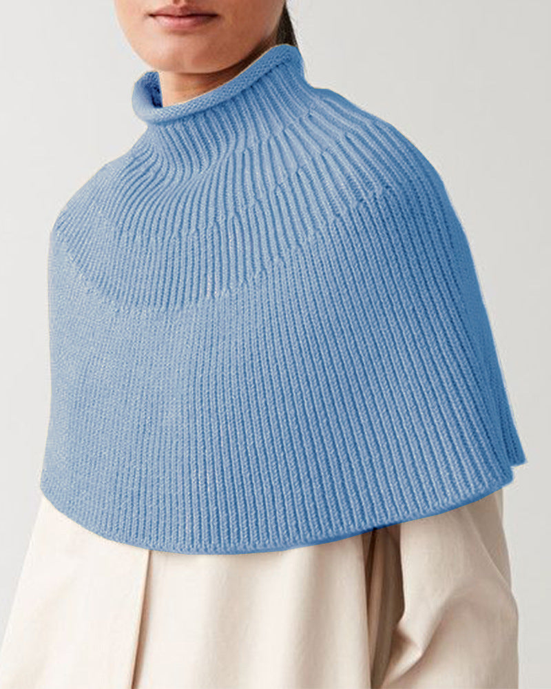Damen Strickcape mit hochgeschlossenem Kragen Heidi-Mode