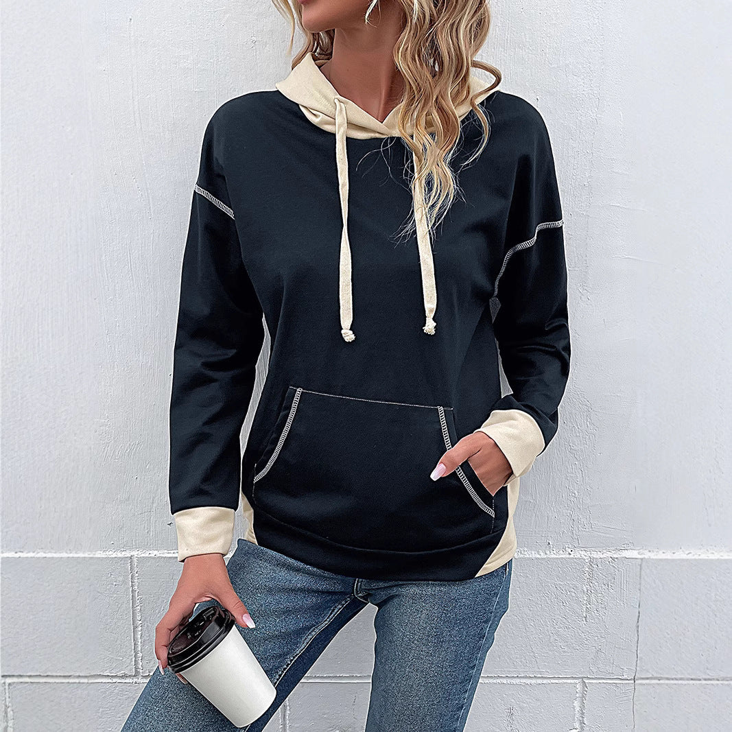 Damen Hoodie mit Kapuze und praktischen Taschen Heidi-Mode