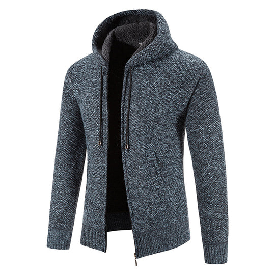 Herren Strickjacke mit moderner Kapuze und strukturiertem Design Heidi-Mode