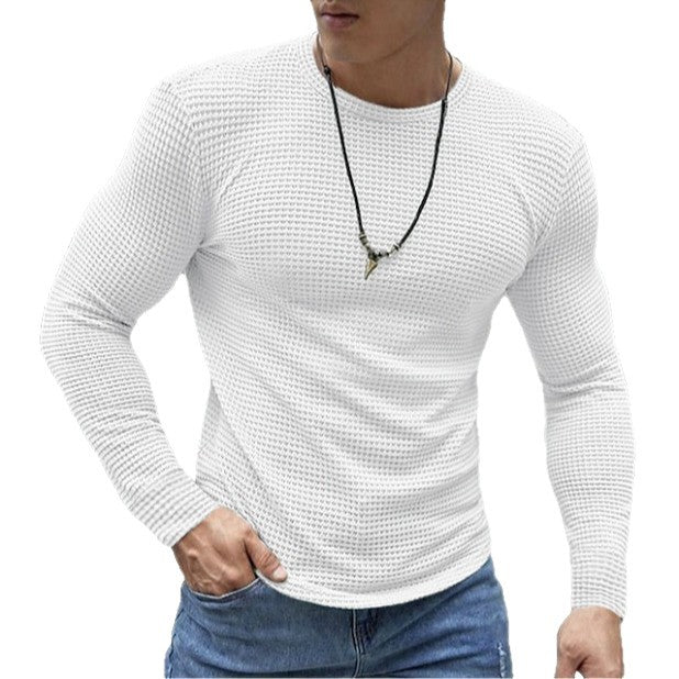 Herren Langarmshirt aus strukturiertem Material Heidi-Mode