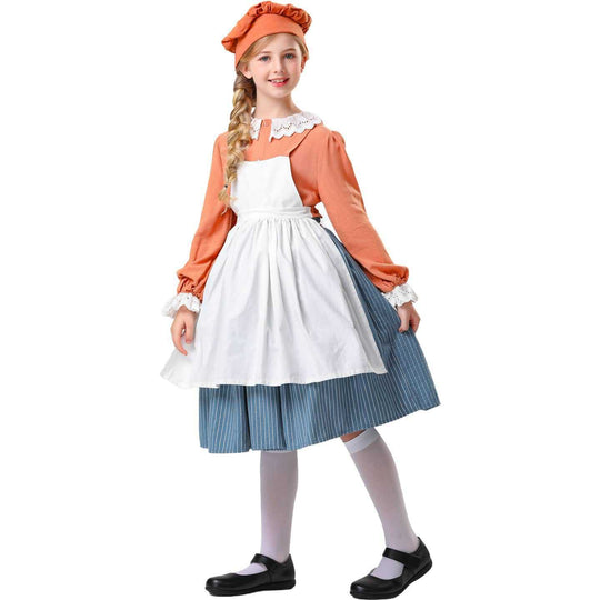 Damen Trachtenkleid mit Schürze und Mütze Heidi
