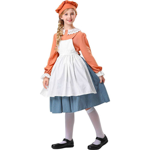 Damen Trachtenkleid mit Schürze und Mütze Heidi
