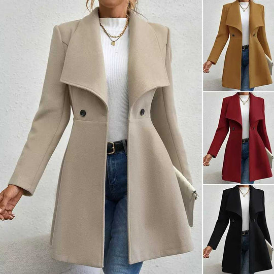 Damen schicke Übergangsjacke mit weitem Kragen Heidi-Mode