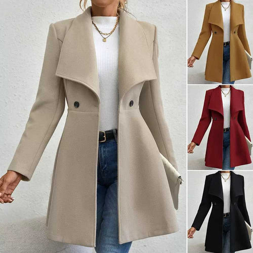 Damen schicke Übergangsjacke mit weitem Kragen Heidi-Mode
