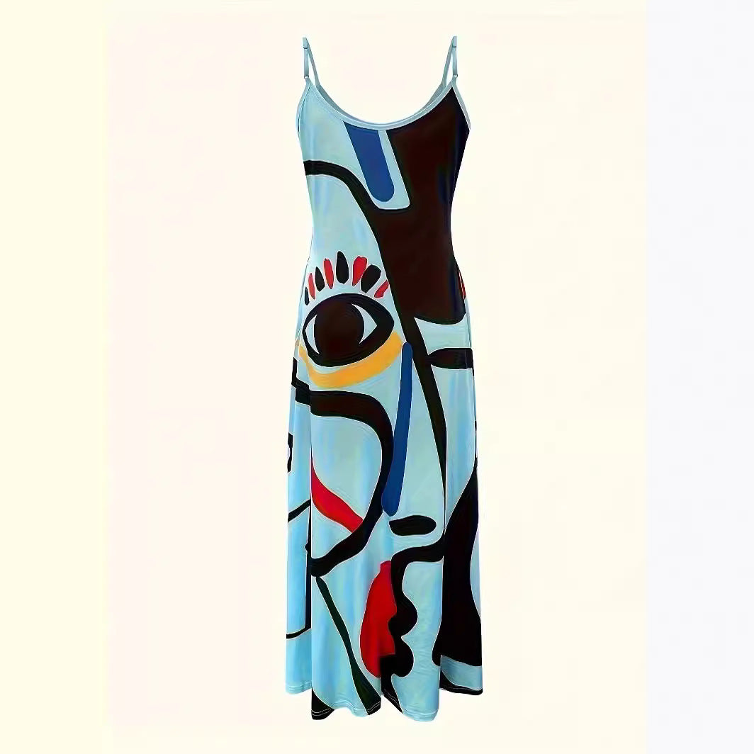 Heidi-Mode | Bedrucktes elegantes Street Style Kleid