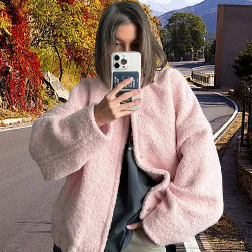 Damen Gemütlicher Teddy-Mantel mit oversized Schnitt Heidi-Mode