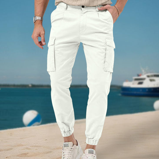 Herren Cargo-Hose mit  elastischem Bund und praktischen Taschen Heidi-Mode