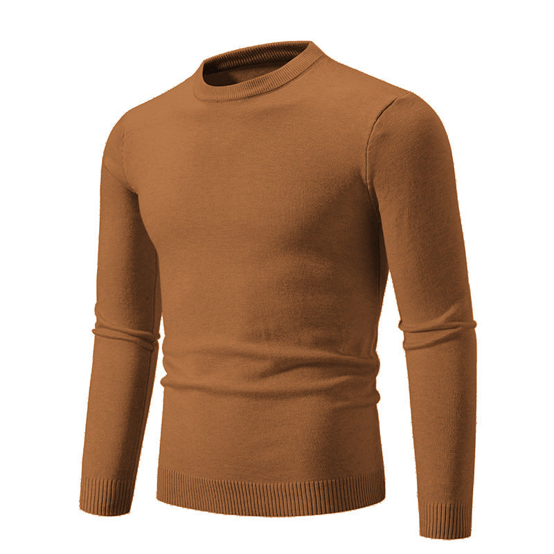 Herren eleganter Rundhals-Pullover aus feiner Baumwolle Heidi-Mode