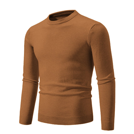 Herren eleganter Rundhals-Pullover aus feiner Baumwolle Heidi-Mode