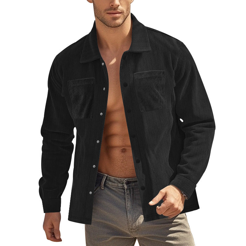 Herren Cordhemd mit praktischen Brusttaschen und modischem Schnitt Heidi-Mode