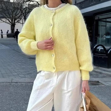 Damen kuscheliger Cardigan aus weichem Mohair Heidi-Mode