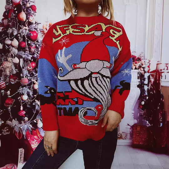 Damen Weihnachts-Pullover mit festlichem Rentier-Motiv und kreativen Designs Heidi-Mode